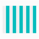 Vertical Stripes - White and Cyan Small Glasses Cloth