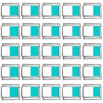 Vertical Stripes - White and Cyan 9mm Italian Charm (25 pack)