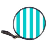 Vertical Stripes - White and Cyan Classic 20-CD Wallet
