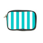Vertical Stripes - White and Cyan Coin Purse