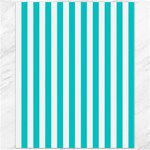 Vertical Stripes - White and Cyan Canvas 11  x 14 