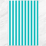 Vertical Stripes - White and Cyan Canvas 12  x 18 