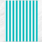 Vertical Stripes - White and Cyan Canvas 16  x 20 