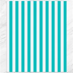 Vertical Stripes - White and Cyan Canvas 20  x 24 