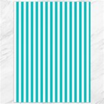 Vertical Stripes - White and Cyan Canvas 36  x 48 