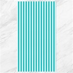 Vertical Stripes - White and Cyan Canvas 40  x 72 