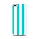 Vertical Stripes - White and Cyan Apple iPhone 6/6S Silicone Case (Transparent)