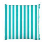 Vertical Stripes - White and Cyan Standard Cushion Case (One Side)
