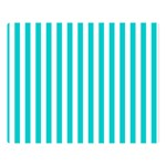 Vertical Stripes - White and Cyan Double Sided Flano Blanket (Large)