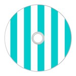 Vertical Stripes - White and Cyan CD Wall Clock