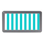 Vertical Stripes - White and Cyan Memory Card Reader (Mini)