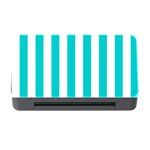 Vertical Stripes - White and Cyan Memory Card Reader with CF