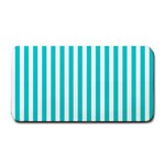 Vertical Stripes - White and Cyan Medium Bar Mat