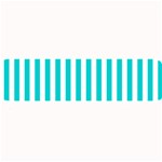 Vertical Stripes - White and Cyan Medium Bar Mat