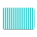 Vertical Stripes - White and Cyan Plate Mat