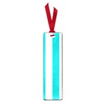 Vertical Stripes - White and Cyan Small Book Mark
