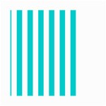 Vertical Stripes - White and Cyan Small Garden Flag (Two Sides)