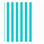 Vertical Stripes - White and Cyan Large Garden Flag (Two Sides)