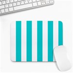 Vertical Stripes - White and Cyan Small Mousepad
