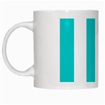 Vertical Stripes - White and Cyan White Mug