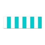Vertical Stripes - White and Cyan Sticker Bumper (100 pack)