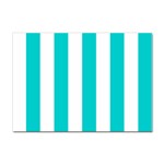 Vertical Stripes - White and Cyan Sticker A4 (10 pack)