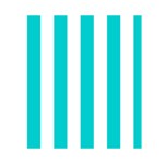 Vertical Stripes - White and Cyan Greeting Card 4.5  x 6 