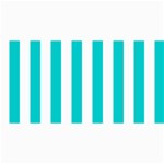 Vertical Stripes - White and Cyan 4  x 8  Photo Cards