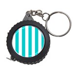 Vertical Stripes - White and Cyan Measuring Tape