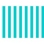 Vertical Stripes - White and Cyan Birthday Cake 3D Greeting Card (7x5)