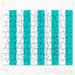 Vertical Stripes - White and Cyan Jigsaw Puzzle (Rectangular)