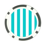 Vertical Stripes - White and Cyan Poker Chip Card Guard