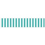 Vertical Stripes - White and Verdigris Flano Scarf (Small)