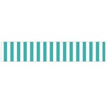 Vertical Stripes - White and Verdigris Flano Scarf (Large)