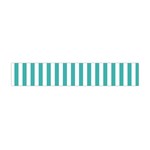 Vertical Stripes - White and Verdigris Flano Scarf (Mini)