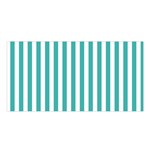 Vertical Stripes - White and Verdigris Satin Shawl