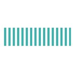 Vertical Stripes - White and Verdigris Satin Scarf (Oblong)