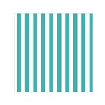 Vertical Stripes - White and Verdigris Small Satin Scarf  (Square)