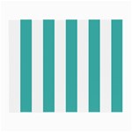Vertical Stripes - White and Verdigris Small Glasses Cloth