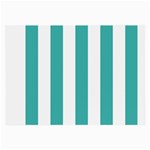 Vertical Stripes - White and Verdigris Large Glasses Cloth (2 Sides)