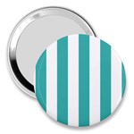 Vertical Stripes - White and Verdigris 3  Handbag Mirror