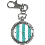 Vertical Stripes - White and Verdigris Key Chain Watch
