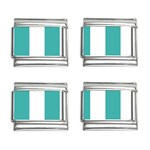 Vertical Stripes - White and Verdigris 9mm Italian Charm (4 pack)
