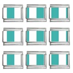 Vertical Stripes - White and Verdigris 9mm Italian Charm (9 pack)