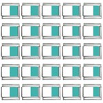 Vertical Stripes - White and Verdigris 9mm Italian Charm (25 pack)