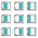 Vertical Stripes - White and Verdigris Mega Link Italian Charm (9 pack)