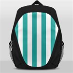 Vertical Stripes - White and Verdigris Backpack Bag