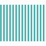 Vertical Stripes - White and Verdigris Collage 11  x 14 