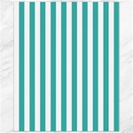 Vertical Stripes - White and Verdigris Canvas 11  x 14 
