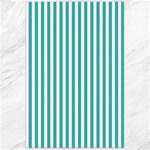 Vertical Stripes - White and Verdigris Canvas 24  x 36 